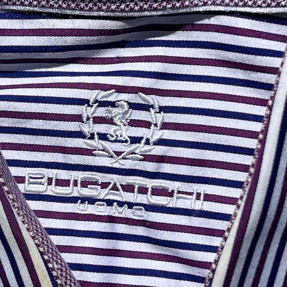 Bugatchi Uomo Dress‎ Shirt Mens 16.5 34/35 Purple Lavender French Cuffs - Picture 4 of 16